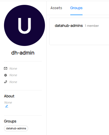 user dh-admin is in group datahub-admins